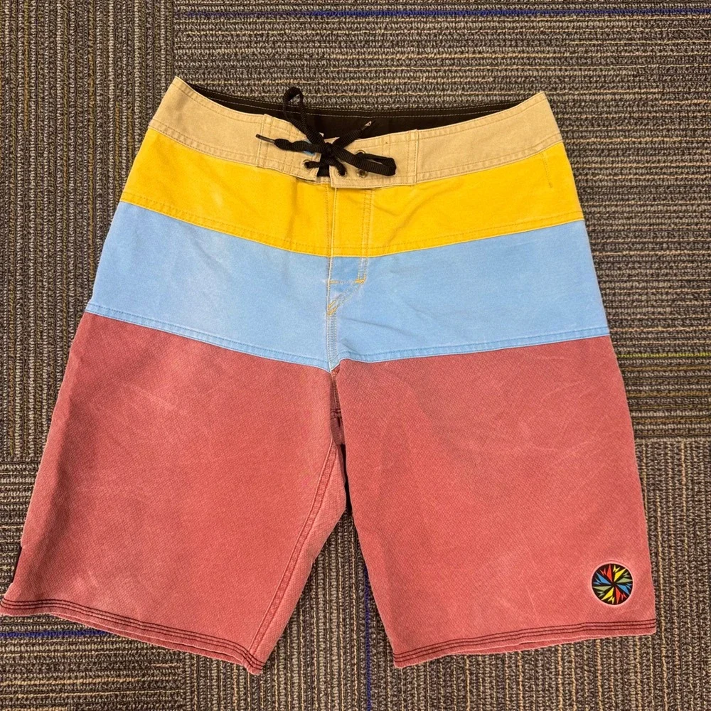 Quiksilver Board Shorts‎ Men's Color Block Swim Trunks Size Medium